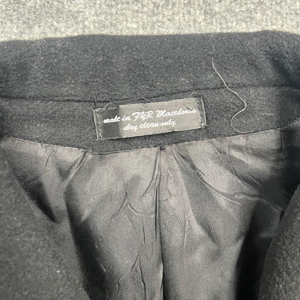 Vintage Andrew Fezza Overcoat Mens 42 Regular Black Cashmere Blend Made Italy - Picture 3 of 12